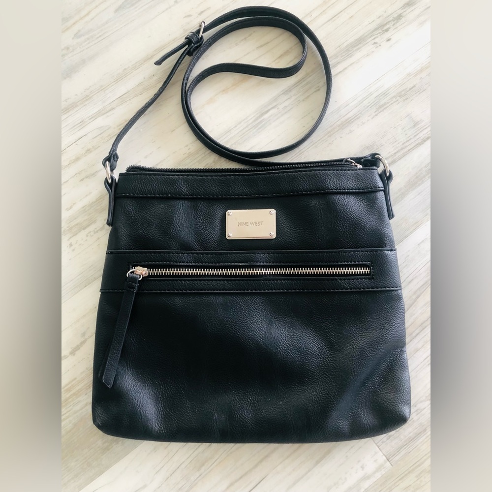 Black Crossbody Nine West Black Handbag with long strap